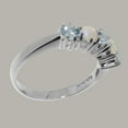 thumbnail image 3 of LBG British Made 14k White Gold Natural Aquamarine & Opal Womens Eternity Ring - 33 size options - Size 9.75, 3 of 7