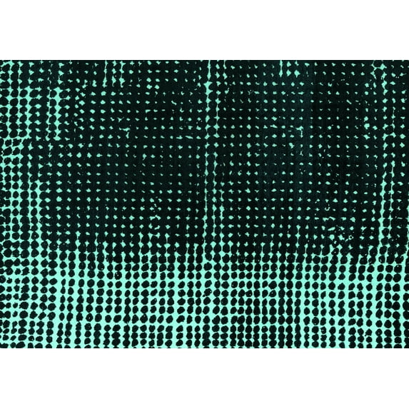 Ahgly Company Indoor Rectangle Abstract Turquoise Blue Modern Area Rugs, 4' x 6'