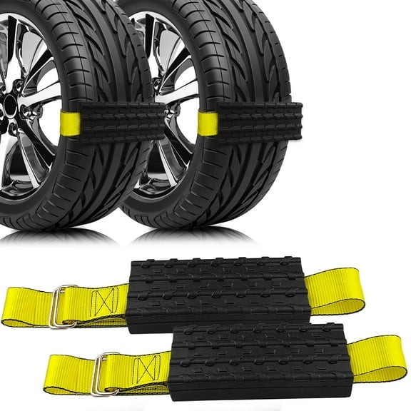 YIYITOOLS 2Pc Anti-Skid Tire Traction Straps for SUVs, Automatic Tire Chains，Large