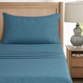thumbnail image 4 of Mainstays Super Soft Faux Textured Microfiber Bed Sheet Set, Twin-XL, Cool Blue, 3 Piece, 4 of 11