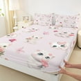 thumbnail image 3 of Homewish Kawaii Cat Kitten Full Size Sheets,Lovely Pet Animal Bed Sheets,Pink Rose Butterfly Sheet Sets For Girls Kids,Ultra Soft Home Decor,4pcs, 3 of 7