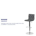 thumbnail image 5 of Flash Furniture Sammie 2 Pack Contemporary Button Tufted Gray Vinyl Adjustable Height Barstool with Chrome Base, 5 of 14