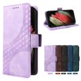 thumbnail image 5 of ELEHOLD For Samsung Galaxy S21 Ultra Leather Wallet Phone Case, Embossed Diamond Folio Flip Cover, Card Holder Cash Slot, Stand Support, Wrist Strap Lanyard -Purple, 5 of 10