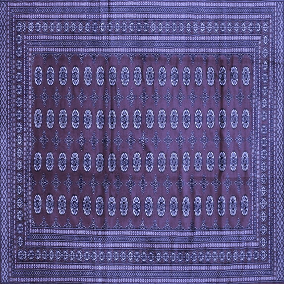 Ahgly Company Indoor Square Southwestern Blue Country Area Rugs, 7' Square