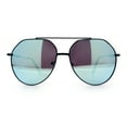 thumbnail image 4 of Iconic Tear Drop Oversize Metal Rim Racer Sunglasses Black - Blue Mirror, 4 of 7