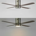 thumbnail image 4 of JONATHAN Y Theo 52" 1-Light Contemporary Minimalist Iron/Acrylic Mobile-App/Remote-Controlled 6-Speed Integrated LED Ceiling Fan, Nickel/Neutral Brown Wood Finish, 4 of 11