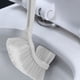 thumbnail image 5 of Juego de cepillos de inodoro con base - Cepillo de plástico blanco y gris para limpiar inodoro de baño, mango de 18,5 pulgadas para limpieza bajo borde y esquinas, montaje en pared o soporte para, 5 of 6