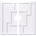 thumbnail image 1 of Ekena Millwork CMP38KX2-06000 38 in. OD x 6 in. ID Square Knox Architectural Grade PVC Contemporary Ceiling Medallion - 2 Piece, 1 of 1