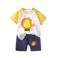 thumbnail image 3 of Babcutegg Kids Summer Cotton Short Sleeve Round Neck Top & Shorts Set – Printed Toddler Boy Girl Matching 2-Piece Outfit Multicolor Size 7-8, 3 of 6