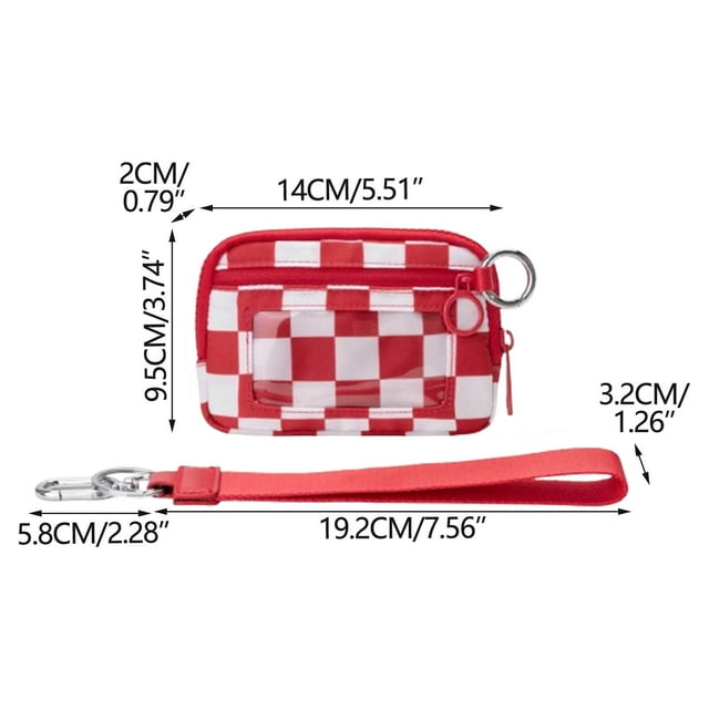 Waterproof Wristlet Pouch With Clear ID Card Slot And Adjustable Wrist Strap – Plaid Pattern