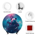 thumbnail image 4 of Bingfone DJ Panda Hot Air Balloon Print Bone China Dinner Decorative Plates,Handmade Ceramic Dinner Plate with Stand for Home Club-7in, 4 of 6