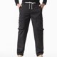 thumbnail image 3 of Ceisia Men Solid Color Fleece Multi Pocket Work Pants Loose Drawstring Gift Elastic Cuff Trousers, 3 of 7