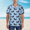 thumbnail image 2 of Honeii Dachshund Dog Print Men’s Hawaiian Shirt,Classic Button-Down Short Sleeve Shirt, for Beach, Vacation, and Outdoor Activities,XX-Large, 2 of 7