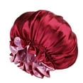 thumbnail image 2 of Xysaqa Satin Bonnet Silky Bonnet for Sleeping, Cute Hair Bonnets for Women, Ruffle Elastic Bands Sleep Cap, Casual Shower Cap, Comfort Satin Hair Wrap for Long Hair, 2 of 3