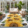 thumbnail image 2 of Area Rugs 2.7'x5', Sunflower Carpet Runner Indoor Outdoor Rugs Home Decor Aesthetic, Green Botanical Yellow Floral Summer Non Slip Mats Washable Accent Rug for Living Room Bedroom, 2 of 8