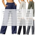 thumbnail image 2 of Women Casual Straight Leg Long Trousers Comfort Daily Wear Pants with Side Pockets Green XXL(XXL), 2 of 7