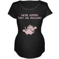 thumbnail image 1 of Hoping They Are Dinosaurs Twin Girls Maternity Soft T Shirt, 1 of 1