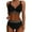 Black, variant on MIXUE Swim Suits for Women Solid Color High Waist Two Piece Bikini Sets for Women Set Swimwears Beachwear,White,L