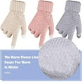 thumbnail image 3 of 4 pares de guantes de invierno para mujer con pantalla táctil, cálidos guantes de punto con forro polar y puños elásticos, guantes de invierno para enviar mensajes de texto 931, 3 of 5