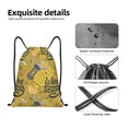 thumbnail image 4 of Xecao White Wine Seamless Pattern Sports Drawstring Backpack - String Swim Gym Bag with Wet Proof Pocket for Women&Men-Small, 4 of 6