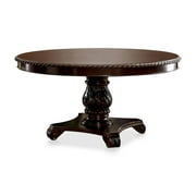 Furniture of America Ramsaran Wood Pedestal Dining Table in Brown Cherry