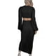 thumbnail image 5 of VISgogo - Vestido largo de primavera y verano para mujer, color sólido, manga larga, cuello en V profundo, vestido ahuecado VISgogo  moda, 5 of 6