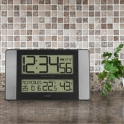 La Crosse Technology 513-1417H-AL Atomic Digital Wall Clock with Indoor Temp and Humidity - Digital - Atomic