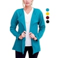 thumbnail image 3 of Gustave Long Sleeve Open Front Cardigans for Women Fall Casual Draped Cardigan Lightweight Sweater Outerwear Solid Coat with Pockets "Blue, L", 3 of 8