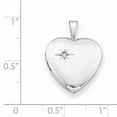 thumbnail image 3 of 925 Sterling Silver Rhodium-Plated and Diamond 16mm Polished Heart Locket, 3 of 3