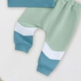 thumbnail image 5 of Linfrsh Baby Boy Fall Clothes Long Sleeve Round Neck Letter Print Sweatshirt Top Long Pants Cute Toddler Winter Outfits, 5 of 7