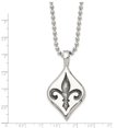 thumbnail image 3 of White Stainless Steel necklace with pendant Men's 22 in 3 mm, 3 of 3