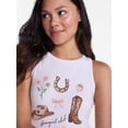 thumbnail image 4 of No Boundaries Sleepwear Ribbed Tank Top and Boxers Set from our Cloud Core Collection, 2 Piece, Women’s and Women’s Plus XXS-3X, 4 of 5