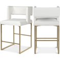 thumbnail image 1 of Meridian Furniture Caleb White Vegan Leather Counter Stool (Set of 2), 1 of 9