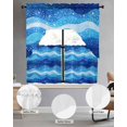 thumbnail image 2 of Blue Ocean Waves Swag Curtains for Living Room/Bedroom Windows, Abstract Wave Point Coastal Natural Kitchen Curtains and Valances Set 36 Inch Length, Light Filtering Swags Valance Curtain Panels, 2 of 5