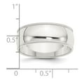 thumbnail image 3 of Sterling Silver 8mm Half Round Milgrain Size 7 Band, 3 of 5