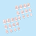 thumbnail image 4 of Press On Nails WAFOLOZE Short Square de color rosa claro a blanco, 4 of 7