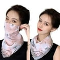 thumbnail image 1 of Women Sun Protection Veil Triangle Print Scarf UV Protection Breathable Mask, 1 of 8
