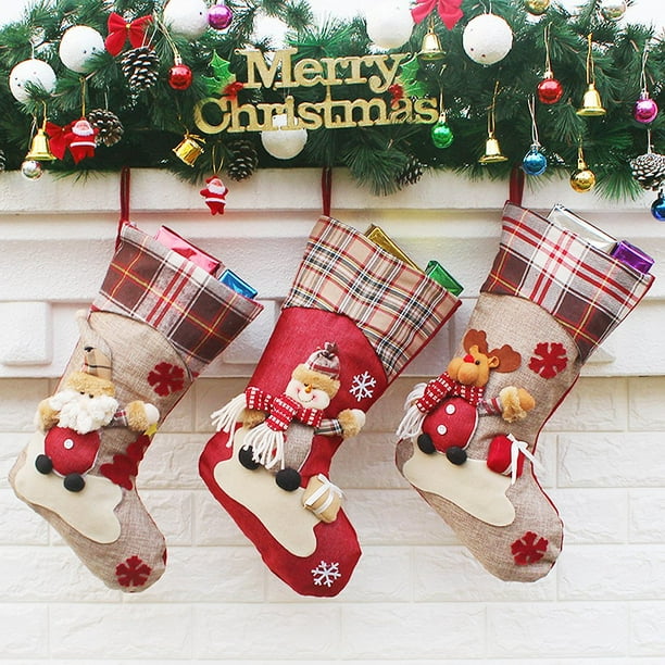 Coolmade Santa Snowman Reindeer 3D Plush Multi-color Fur Christmas ...