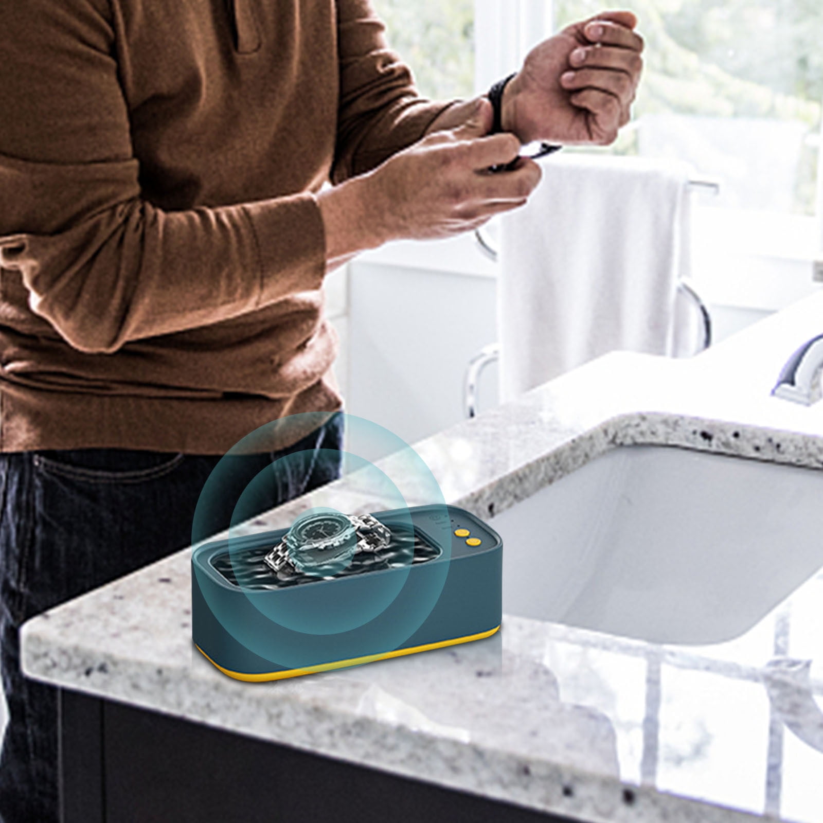 HARPI Premium Green USB Ultrasonic- Glasses Cleaner Jewelry Cleaner Household Small Jewelry Cleaner.