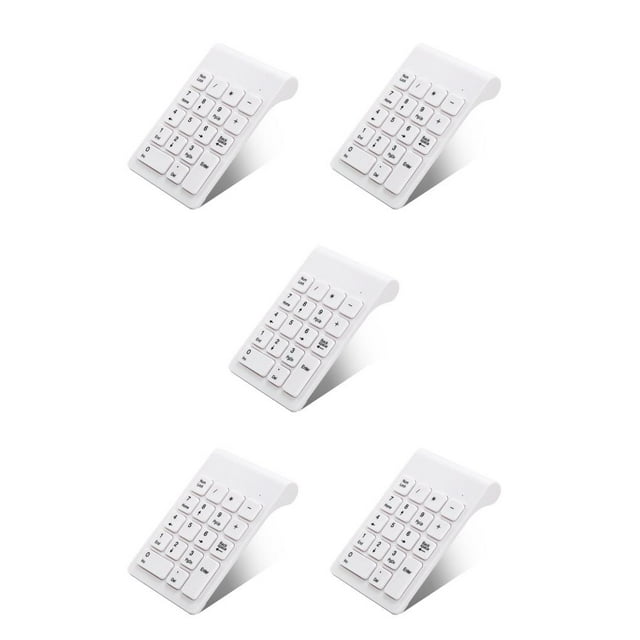 jesticaly USB Wireless 18 Keys Keyboard Professional Working Number Digital Keyboards Battery Powered for Laptop Computer White 5Set