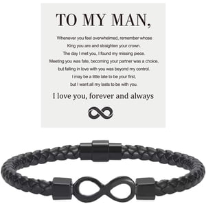 Euphrates Infinity Leather Bracelet for Men