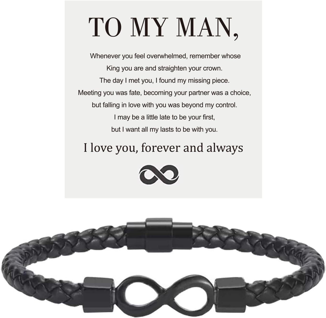 Euphrates Infinity Leather Bracelet for Men