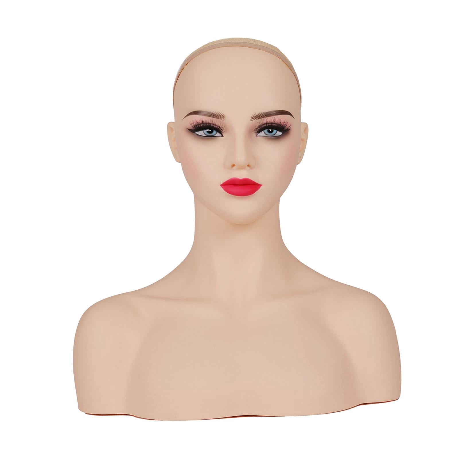 Gazechimp Female Bald Mannequin Head Manikin Stand for Making Earrings Glasses