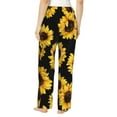 thumbnail image 3 of Naloa Sunflower 6 Print Women’s Ultra-Soft Comfy Pajama Lounge Pants with Pockets & Drawstring, 3 of 8