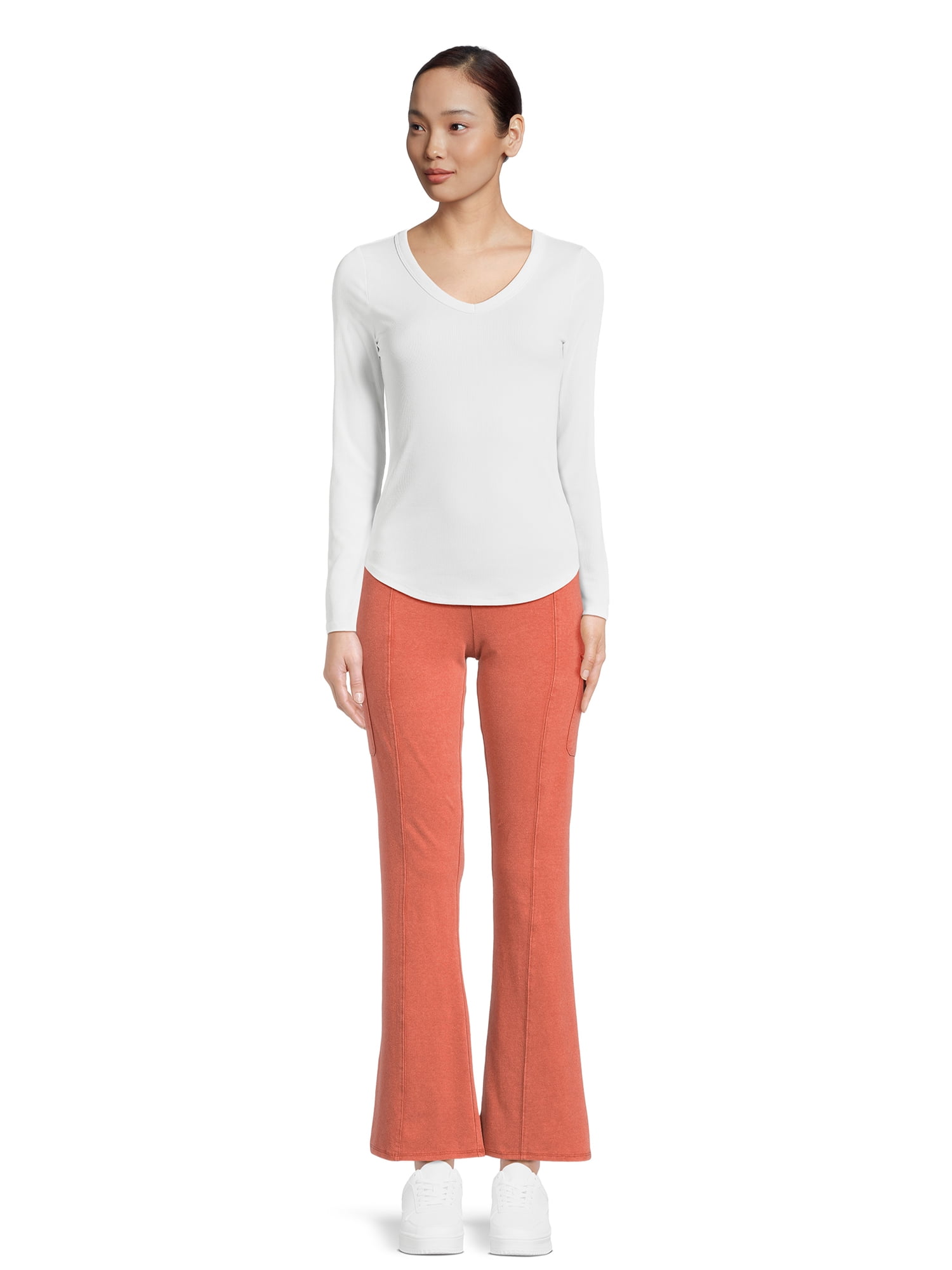 No Boundaries Juniors and Juniors Plus Washed Cargo Flare Pants, 31” Inseam, Sizes XS-4X