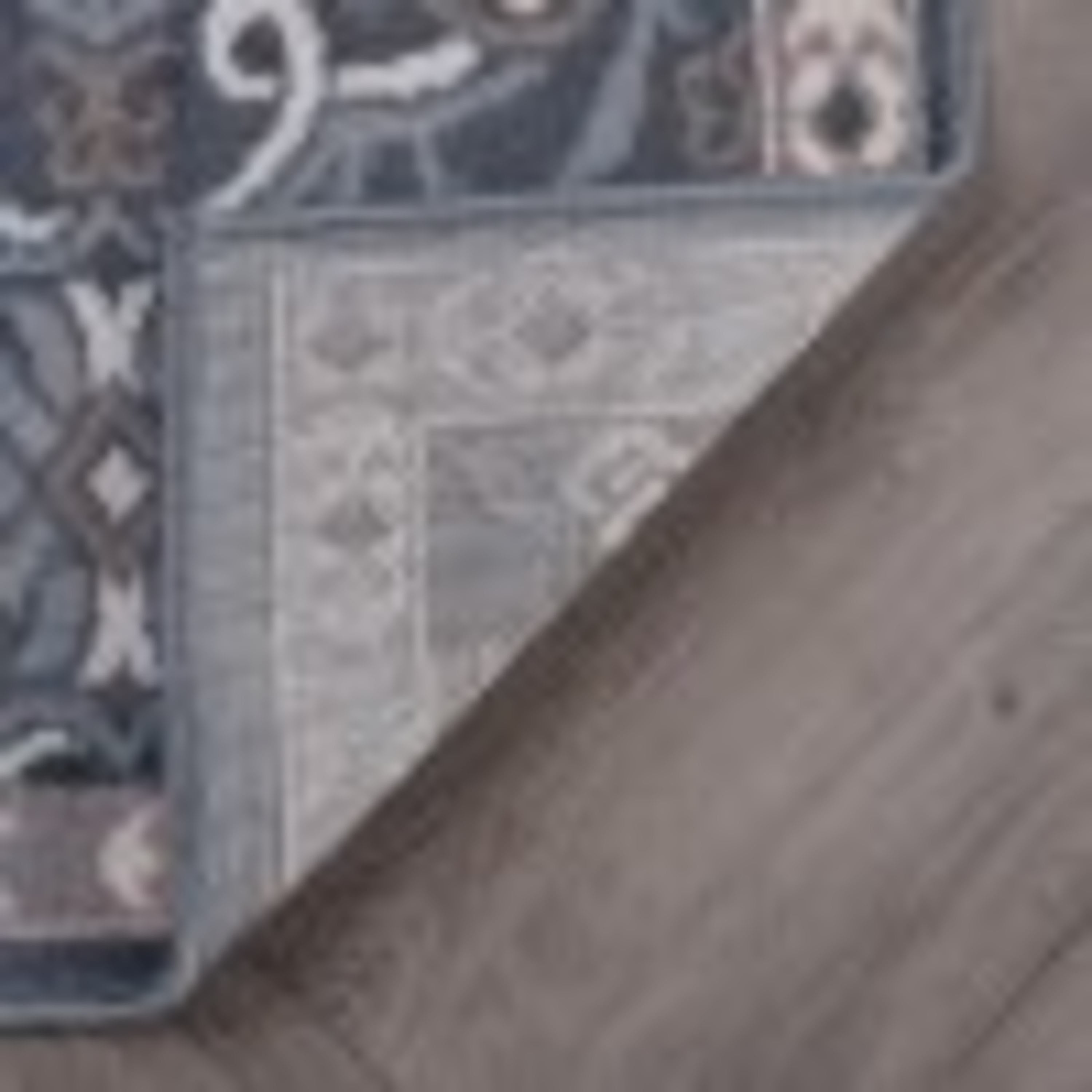 Hampton Traditional 2' x 10' Gray and Beige Polypropylene Indoor Area Rug