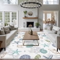 thumbnail image 3 of 6'x9' Area Rugs, Coastal Starfish Indoor Outdoor Area Rug for Living Room Bedroom, Ocean Coral Shell Beach Marine Life Washable Bathroom Rugs Kitchen Floor Carpet Mats Home Decor Aesthetic, 3 of 8