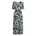 thumbnail image 5 of Time and Tru Women’s Crinkle Maxi Dress with Short Sleeves, Sizes XS-XXXL, 5 of 5