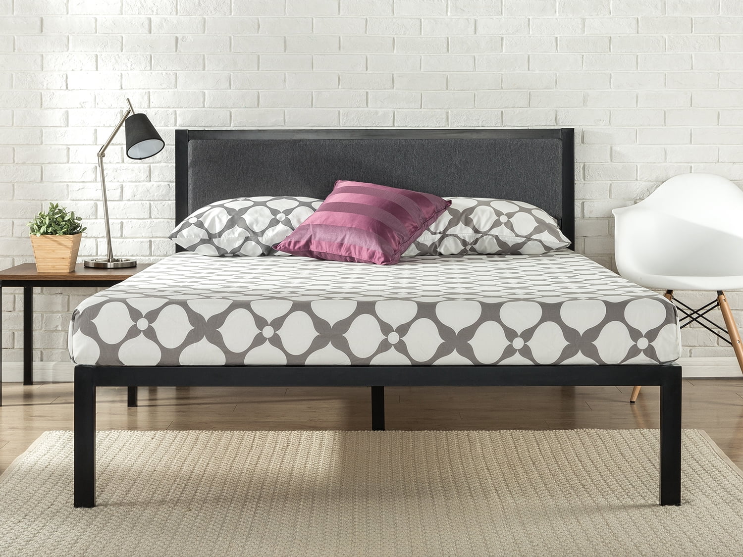 metal bed with mattress