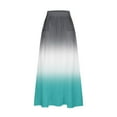 thumbnail image 4 of Cavosen Womens Skirts Midi Length Flowy Elastic Waist Gradient Print Casual Skirts Elegant Lightweight Stylish Calf Length Skirts with Pocket Work Comfort Fall Winter Clothes Green, 4 of 5